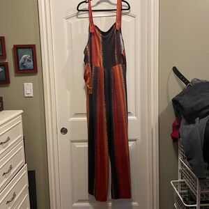 Light-weight brown and orange overalls